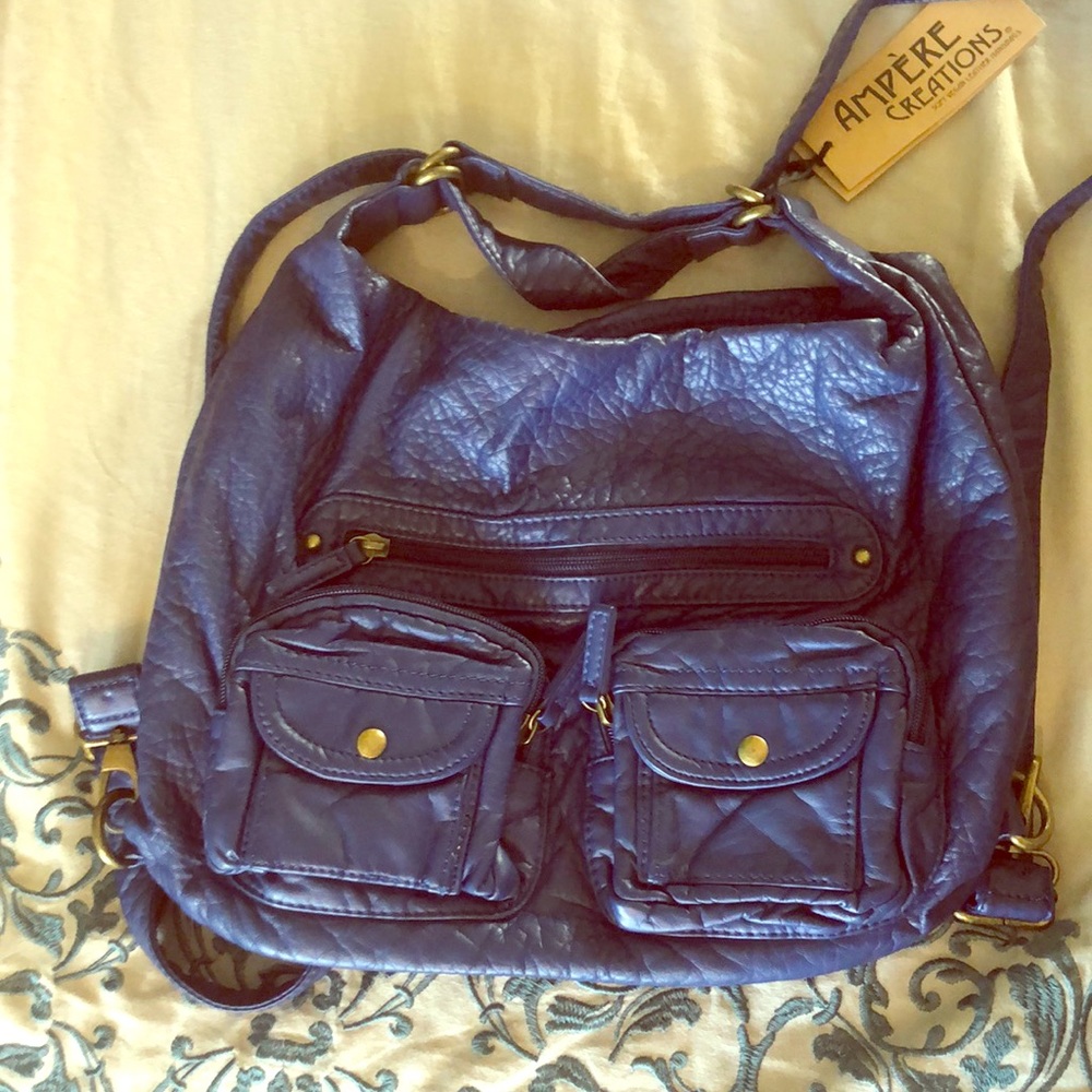 Blue purse with front pockets
